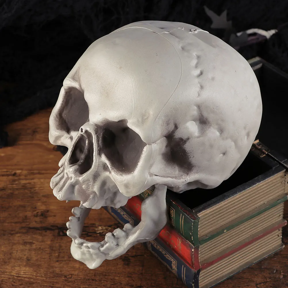 

3 Pcs Skull Props Realistic Halloween Decoration Scared Skulls Haunted House Party Plastic Head Fake Bone Model