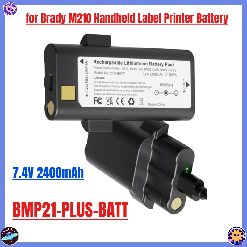 

7.4V 2400mAh for Brady M210 Handheld Label Printer Battery BMP21-PLUS-BATT