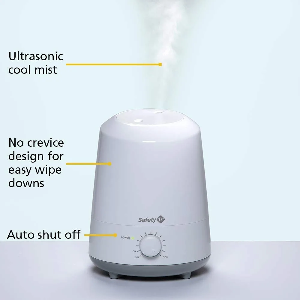 Stay Clean Humidifier, Ultrasonic Mist, One Gallon Easy to Fill Tank, LED Light, and Filter Free