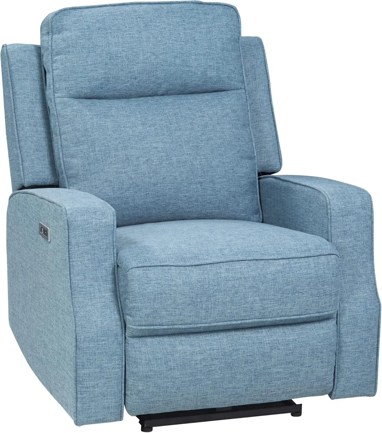 Electric Power Recliner, Wall Hugger Armchair with USB Charging Station, Sofa Recliner with Linen Upholstered Seat and Retractab