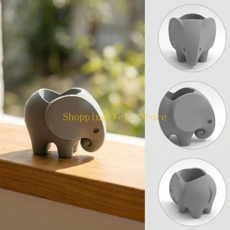 KX4B Elephant Planter Succulents Flower Pot Outdoor Plant Flower Pot Ornament Indoo