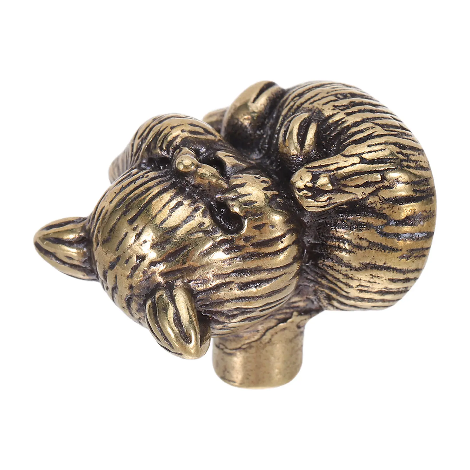 Brass Cat Cabinet Knobs Solid Brass Construction Oxidation Resistant Retro Kitten Design Modern Drawer Pulls Barn Door