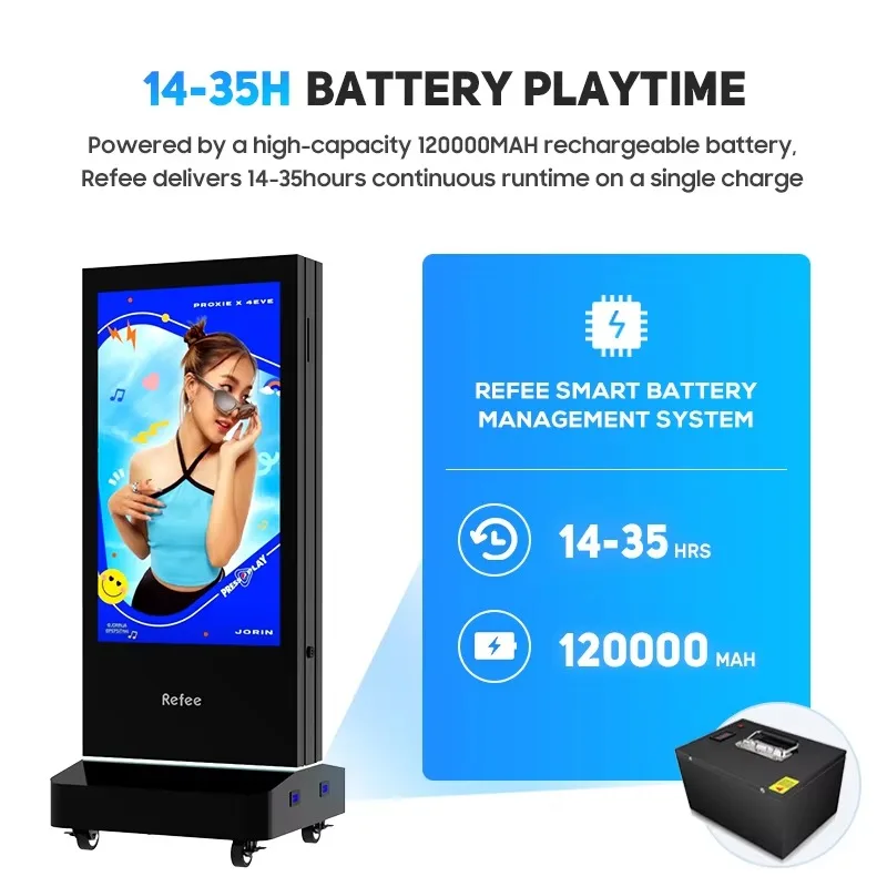 Outdoor Waterproof High Brightness Double Sided LCD Advertising Display Floor Standing Digital Totem Kiosk Screen
