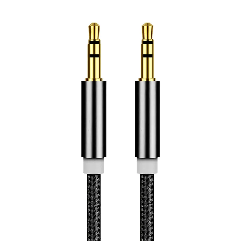 Aluminum alloy male to male audio cable, AUX copper core connecting wire, universal 3.5mm for vehicle use rca