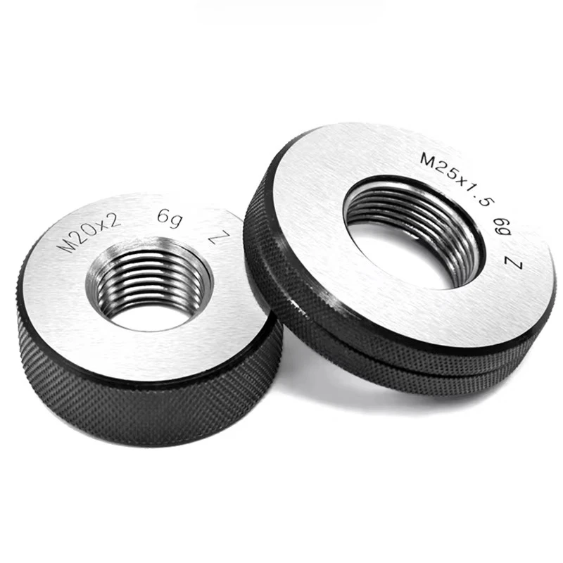 Metric Thread Ring GO NO GO Gauge M1-M26 Fine Pitch Precision External Screw Thread Test Caliper Inspection Measuring Tool