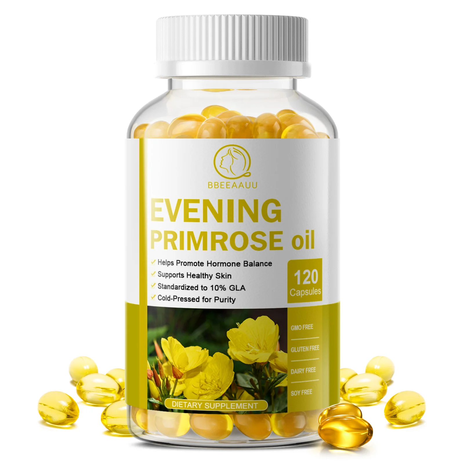 

BBEEAAUU Evening Primrose Capsules for Menopause & Menstruation Health for Women Skin Care Beauty Health Light Spot