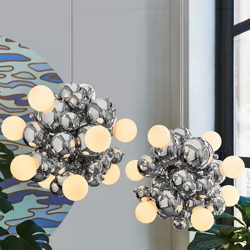 

Modern Magic Bean Molecular Chandelier Lamp Novelty Luxury Dining Room Pendant Light Personality Art Glass Ball Hanging Lights