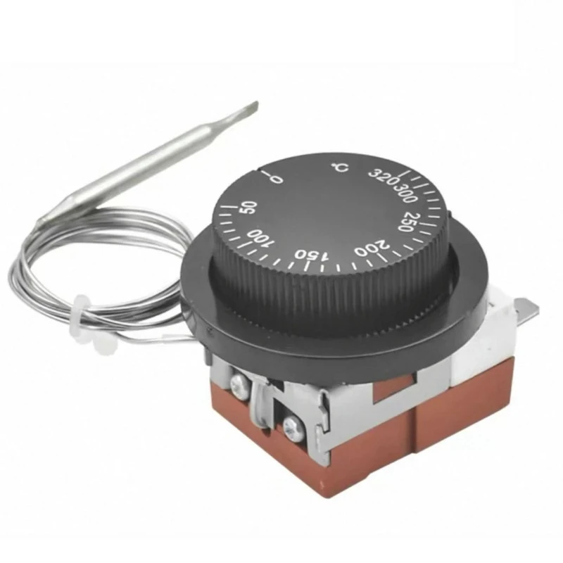 Adjustable Capillary Thermostat Temperature Control Switch 120°C-320°C Bulb Type Thermal Regulator For Oven Heater Cooling
