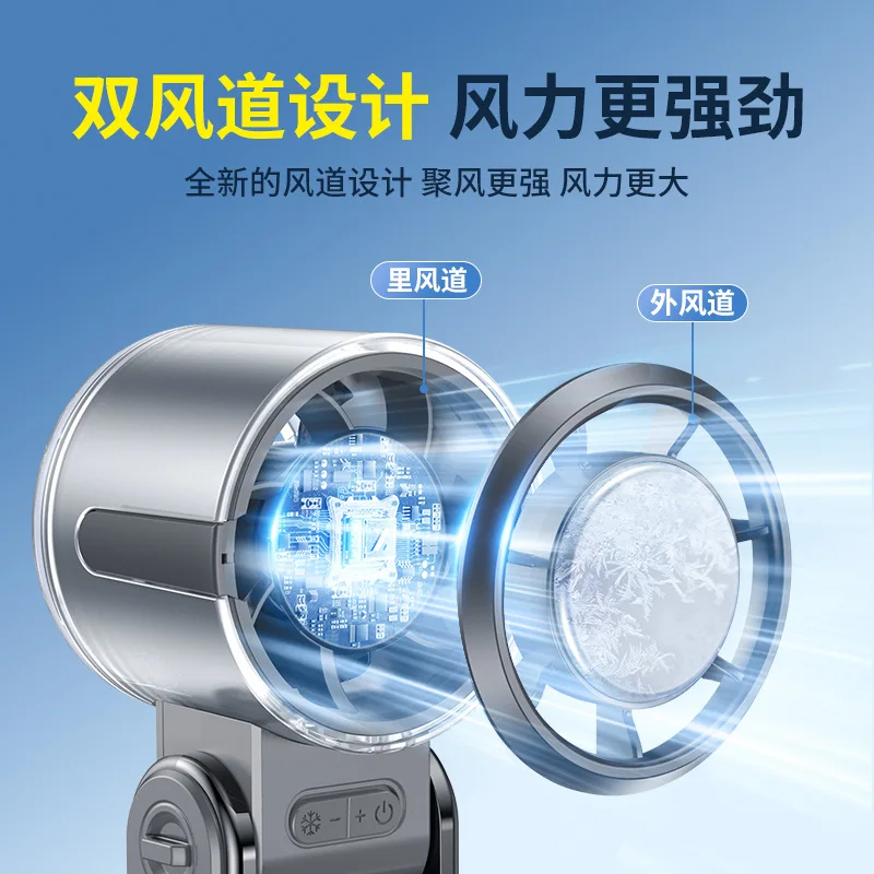 2025 New USB Portable Handheld Fan, Foldable Mini Cooling Fan with Semiconductor Ice Compress for Outdoor Travel