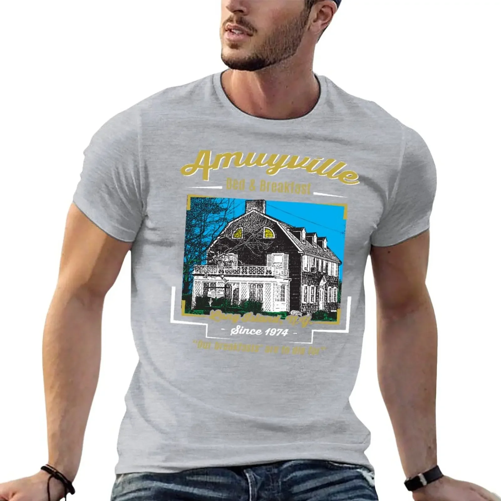 Amityville Bed & Breakfast T-Shirt graphics anime clothes vintage summer tops mens t shirts casual stylish