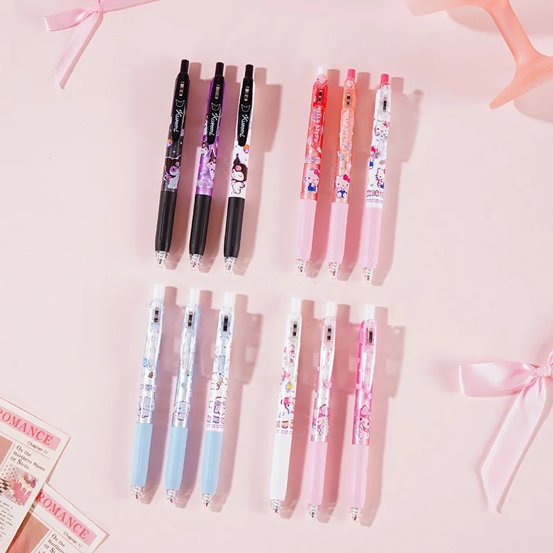 

36 шт./лот Sanrio Kuromi Melody Cinnamoroll Kitty Press гелевая ручка милые 0,5 мм черные чернильные ручки для подписи школьные принадлежности