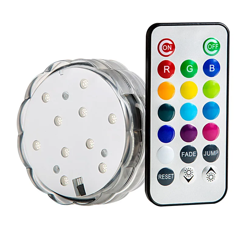 Remote Controlled Coaster Multi-color Cub Light Waterproof LED Puck Light Used for Swimming Pool Lighting and Center Pieces