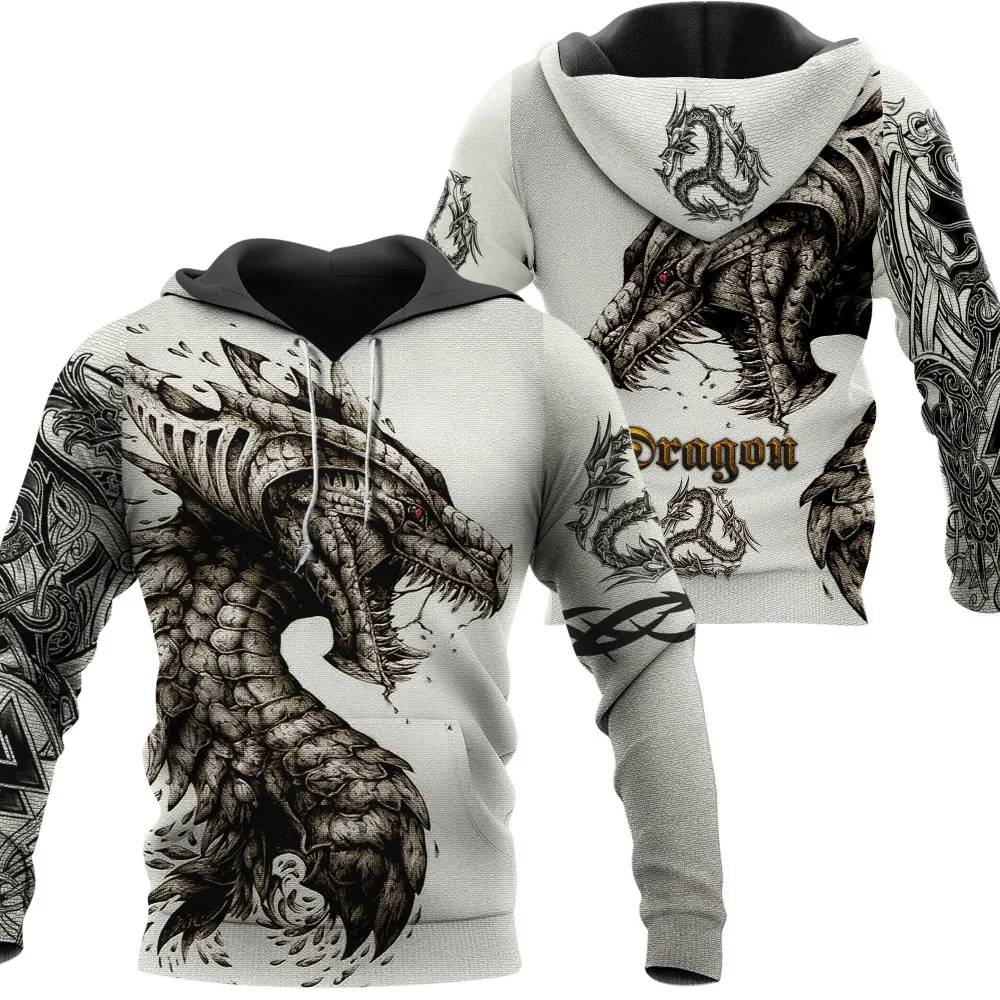 2024 blac tattoo dragon 3D printing men's hoodie sweatshirt unisex streetwear zipper pullover casual jacket sportswear