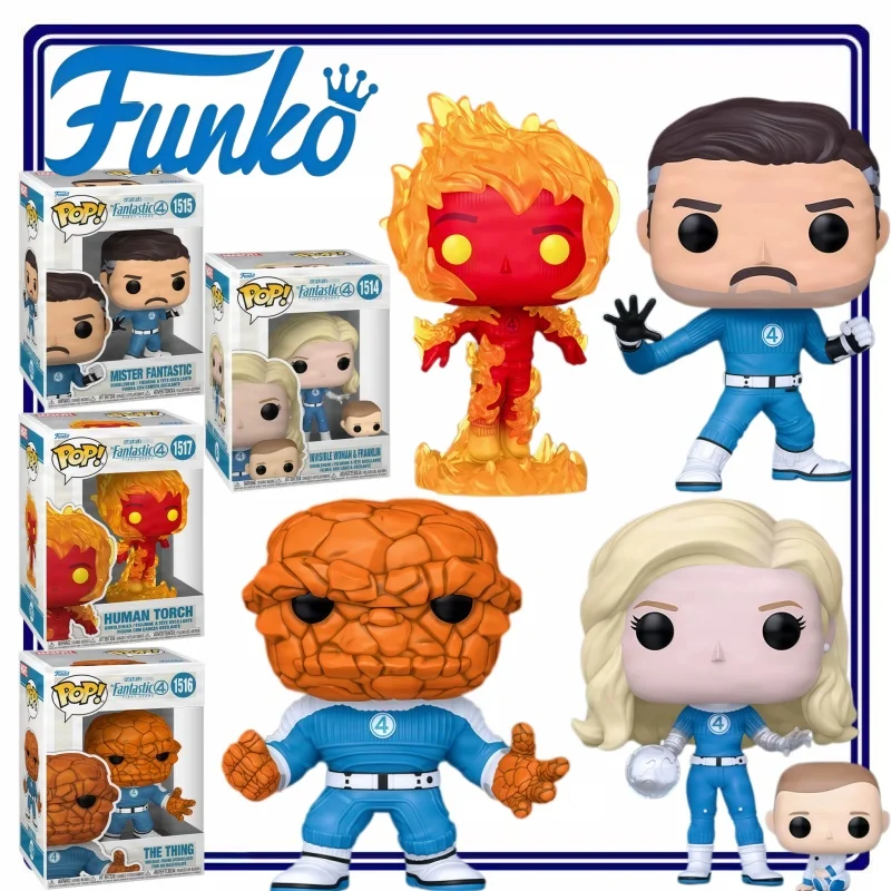 Figura Coleccionable de Vinilo de Edición Limitada de Funko Pop Marvel Fantastic Four, Modelo Decorativo para el Hogar, Juguete de Regalo para Entusiastas de los Superhéroes