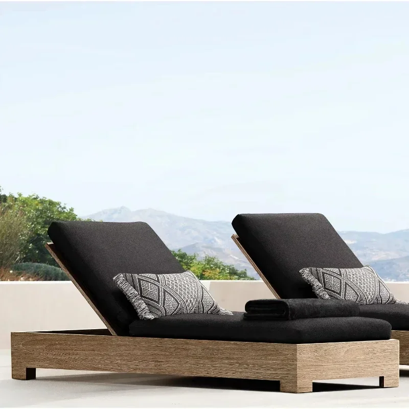Deluxe garden outdoor furniture set, pool loungers teak loungers