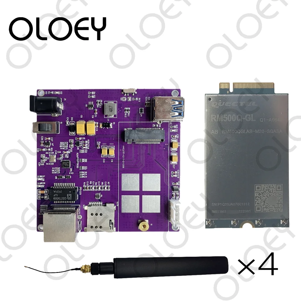 

Quectel 5G IoT Module Development Adapter Board RM502Q-AE RM500Q-AE/GL M.2 Interface Kit USB3.0 Gigabit Ethernet Serial Port