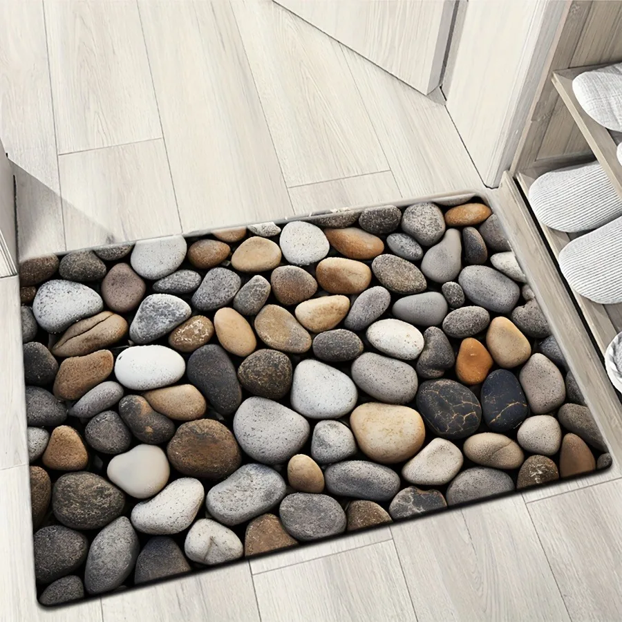 

1PC Pabble pattern Home Door Mats Kitchen Rugs Non-Slip Pop design Bathroom Rugs Bath Mat Carpet for Home Sink Laundry Decor