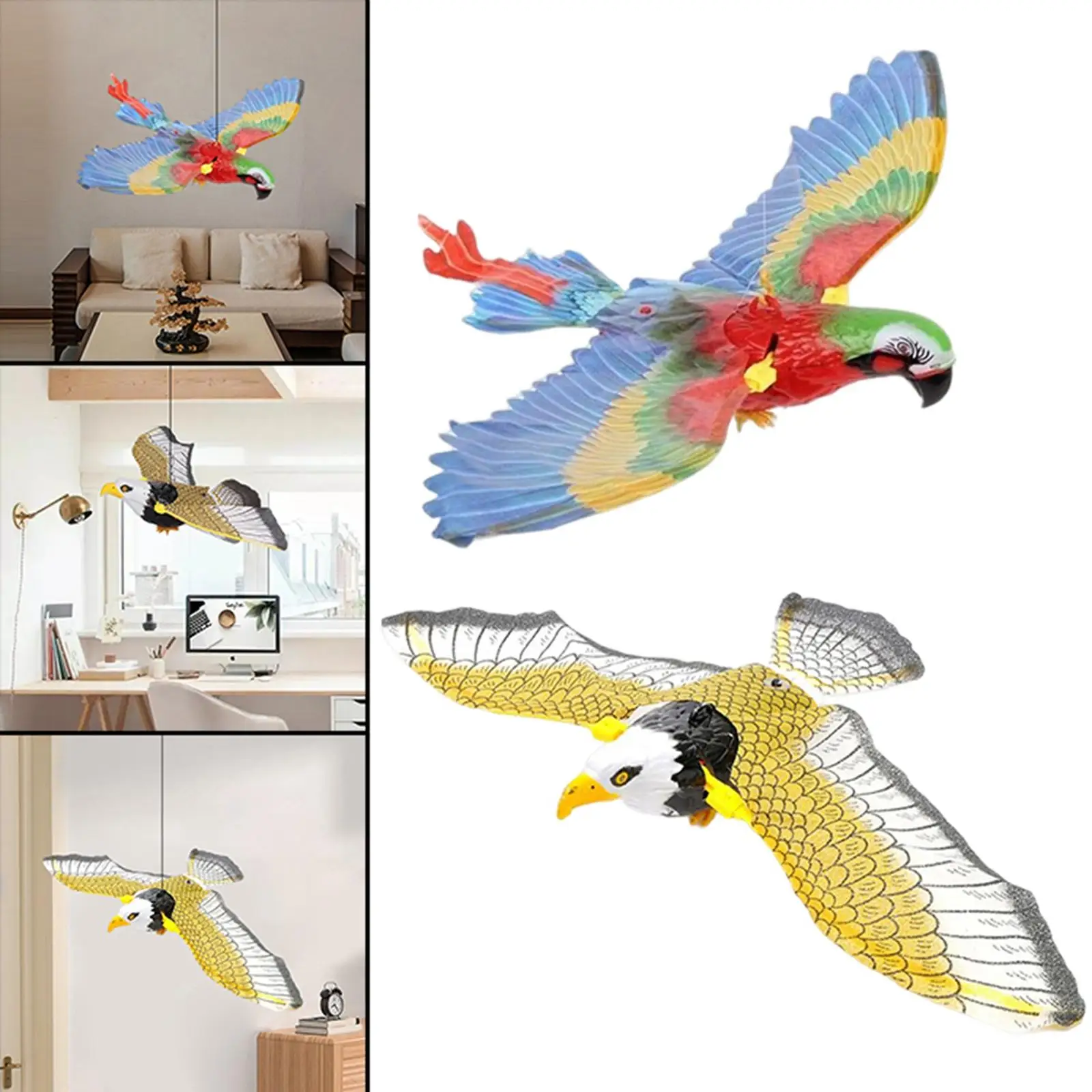 Electric Hanging Flying Bird Toy Making Circular Along The Rope