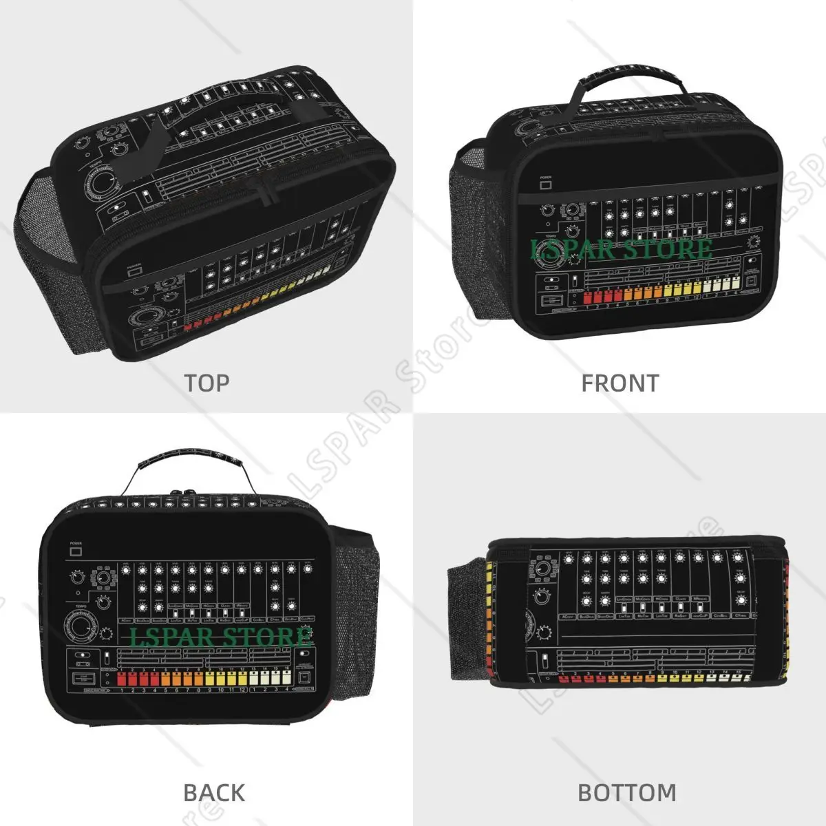 808 Vintage Drum Machine For Electronic Musician Insulated Lunch Bag for Women Children Food Boxes Thermal Lunch Box Tote