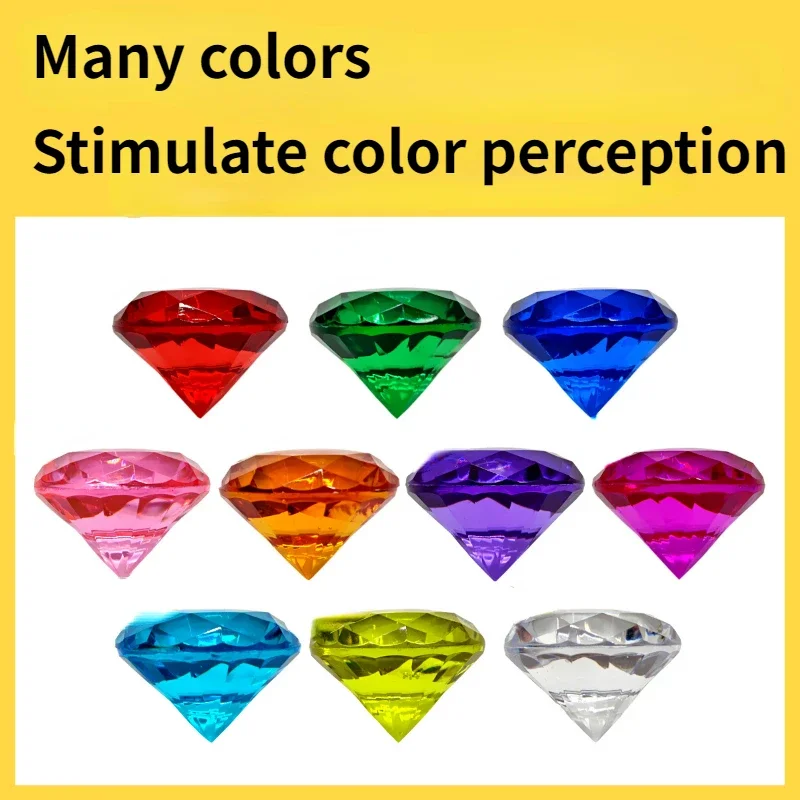 3CM Acrylic Non Porous Fine Selection Large Grain Diamond Toy Gem Crystal Children Princess Large Gift Box