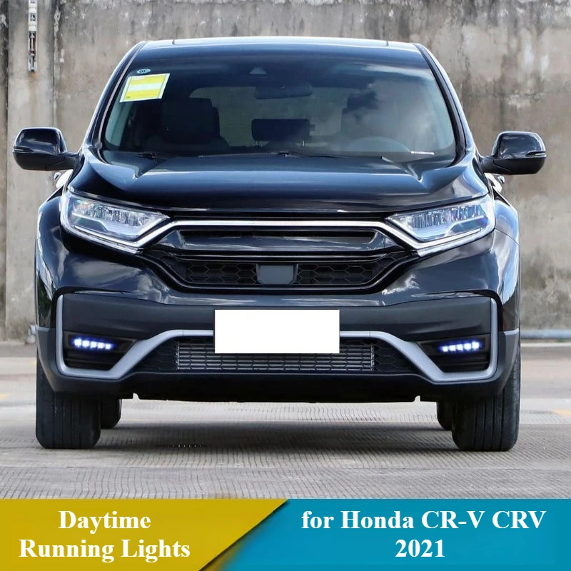 لهوندا CR-V CRV 2021 2 قطعة Led أضواء النهار الجري DRL Dymanic بدوره إشارة القيادة الجبهة الضباب مصباح 12 فولت أضواء النهار ليلة الأزرق #2