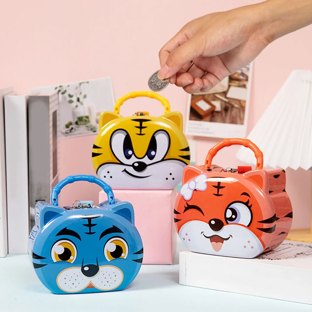 3 قطع من جرة التوفير المزخرفة، حافظة نقود رائعة، حاوية تخزين العملات المعدنية المتينة، هدية عملية لصندوق المال لغرفة نوم الأطفال