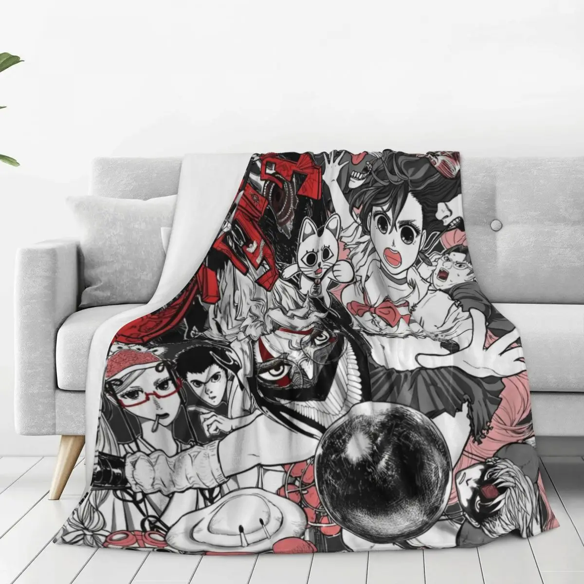 Dandadan Anime Japanese Flannel Blankets Okarun Warm Soft Throw Blanket for Living Room Travel Graphic Bedspread Sofa Bed Cover