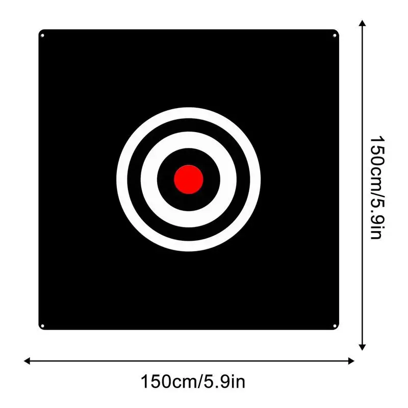 Jaring Target Golf 59 inci X 59 inci, Target pukulan merah, lingkaran gantung, peralatan latihan Backstop dapat dilipat luar ruangan dalam ruangan