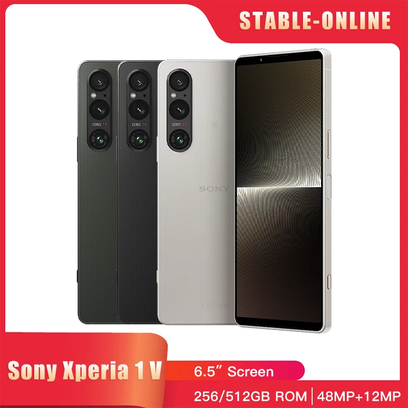 Original Sony Xperia 1 V 5G Mobile Phone 12GB+256/512GB Dual SIM NFC 6.5'' OLED Screen 48MP+12MP Snapdragon 8 Gen 2 SmartPhone