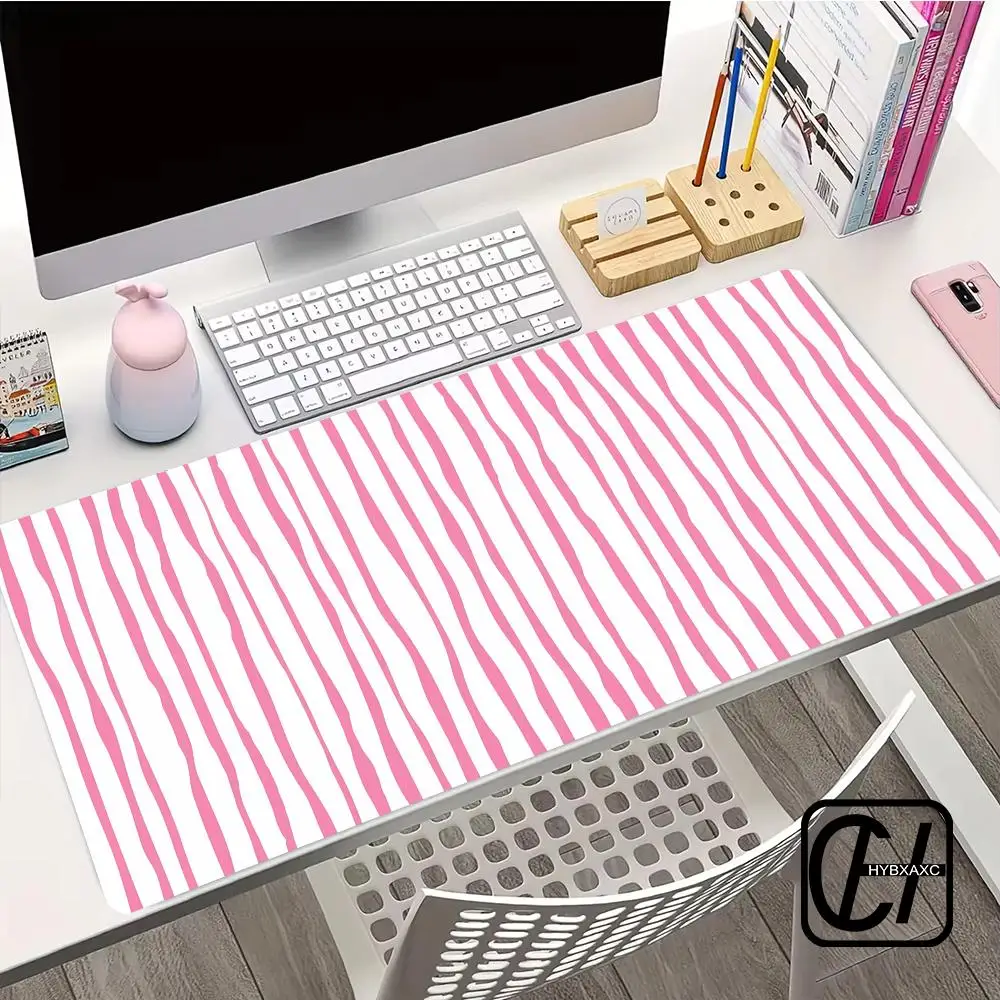 Stripes Aesthetic Large Desk Pad Computer Retro Style Large Mouse Pad Aesthetic Desk Accessories Office Gifts Gamer Mat HYBXXC