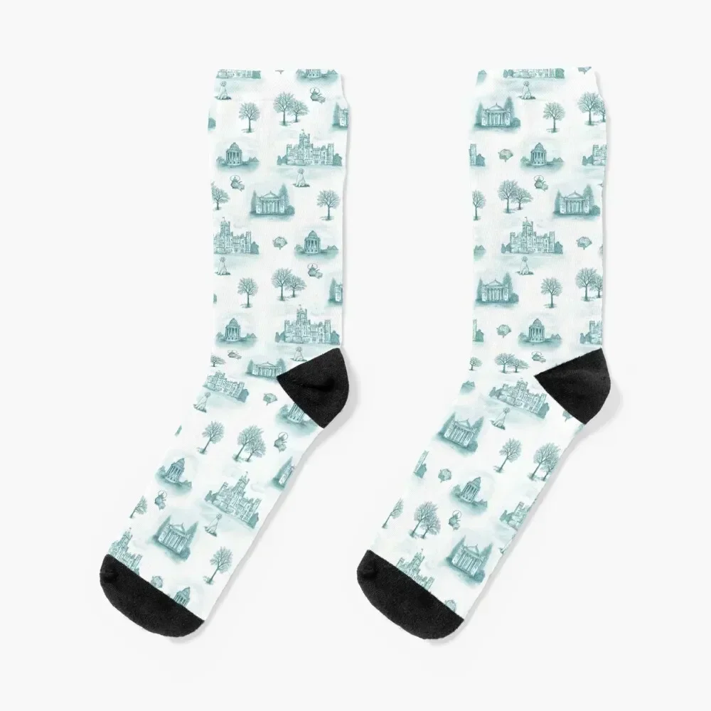 

Teal Downton Abby Toile Socks Christmas fashionable Toe sports professional running Boy Socks Women's