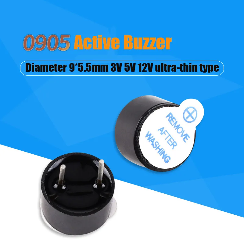 

2 PCS 0905 Ultra Slimline Active Buzzer Plastic Tube Diameter 9*5.5mm 3V 5V 12V Small Speaker Active Buzzer