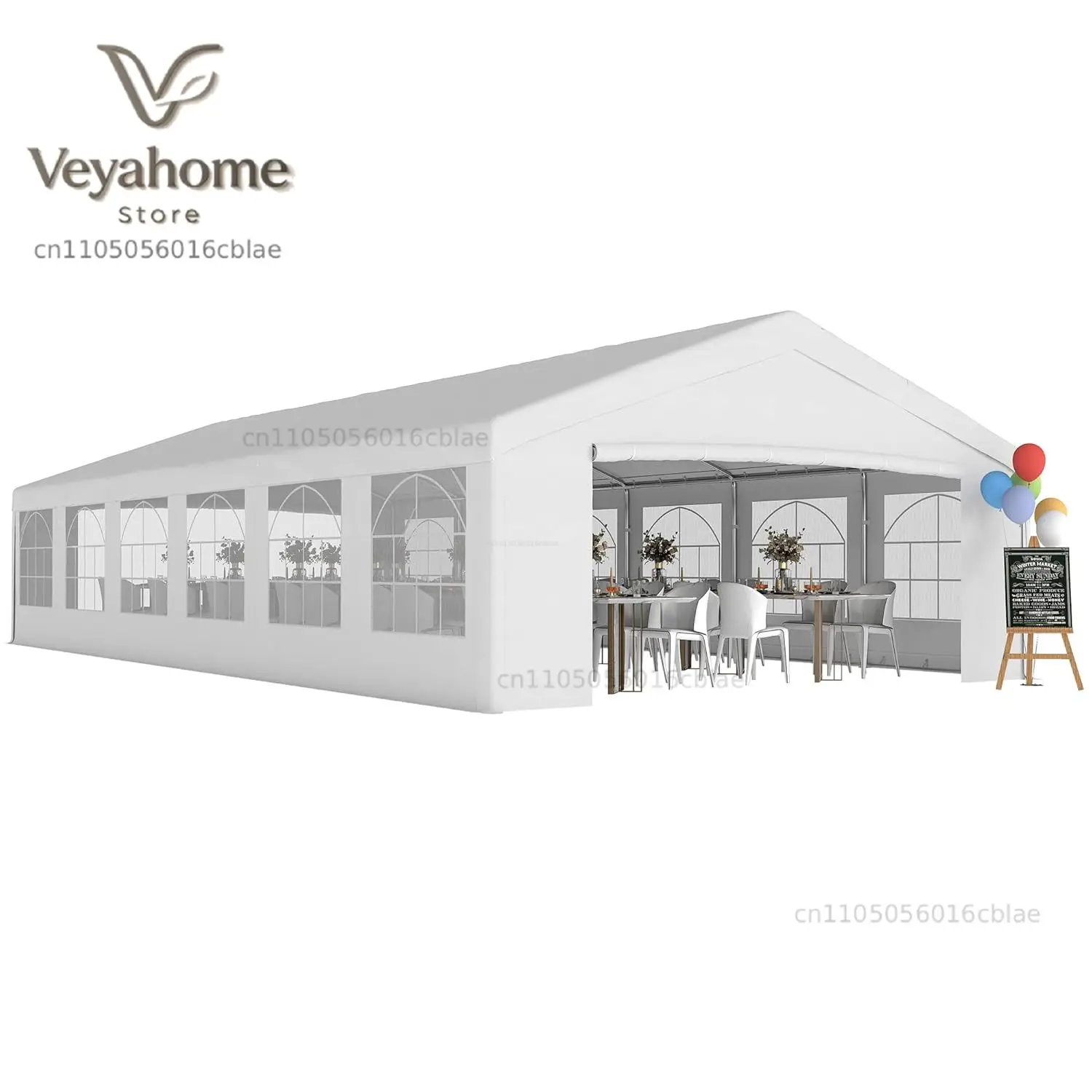 20x40ft Heavy Party Tent Gazebo Wedding Event Shelter Removable Sidewalls Windows Waterproof White, Customized