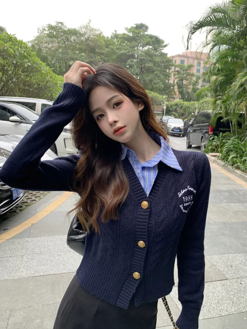 

Camisas De Mujer Long Sleeve Blouses for Women Chic Fake Two Tunic Shirts Fashion Preppy Style Casual Korean Tops Blusas Mujer