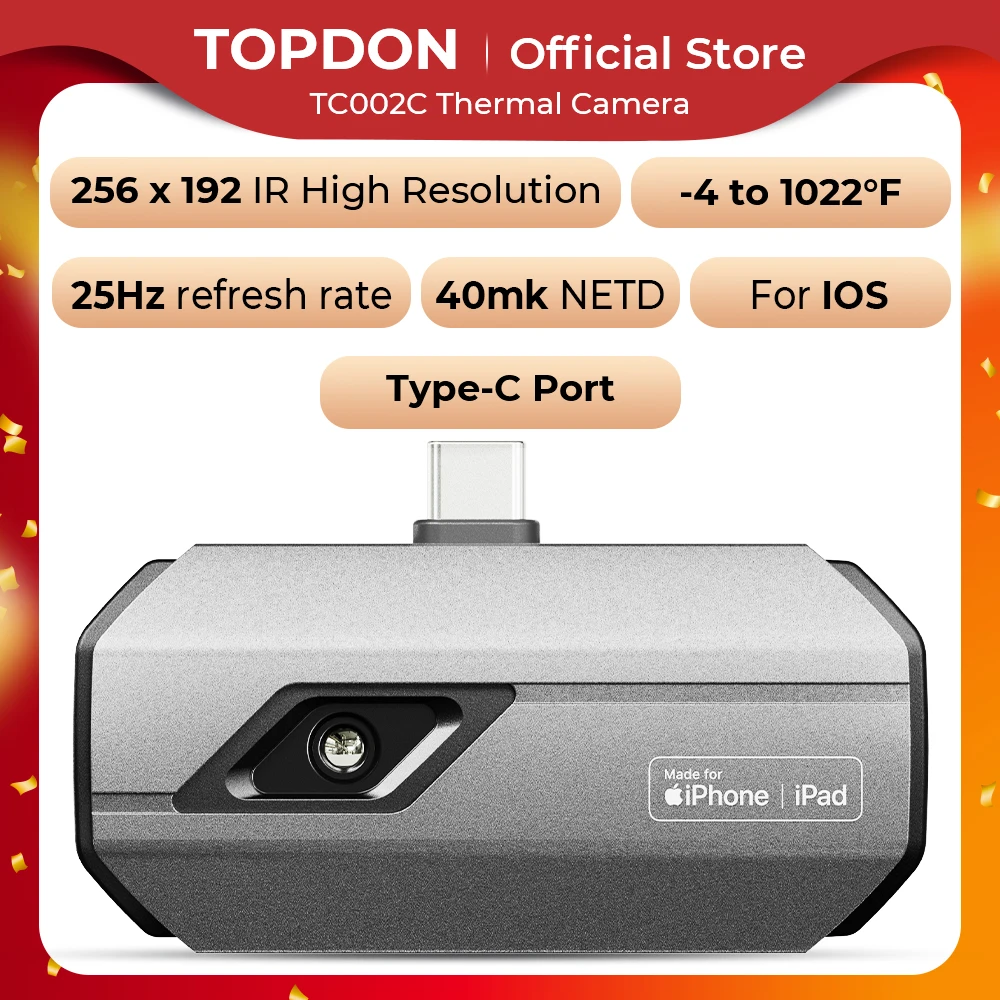 TOPDON TC002C Thermal Camera for IOS TYPE C 256 x 192 IR High Resolution Infrared Test Report Upgraded Version of TC002