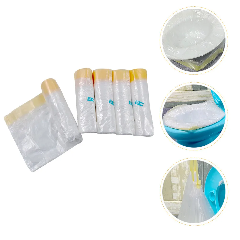 100Pcs Disposable Drawstring Potty Liners Toilet Seat Bags Portable Leakproof Replacement for Kids Travel Toilet Seat Potty Bags