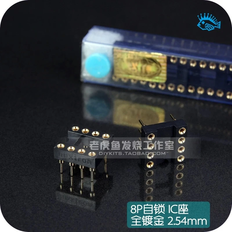 1 pz/5 pz 8 P P Pieno Placcato Oro di Lusso IC Sedile Nextron Originale Taiwan DIP-8 Foro Rotondo Presa Audio Febbre amplificatore