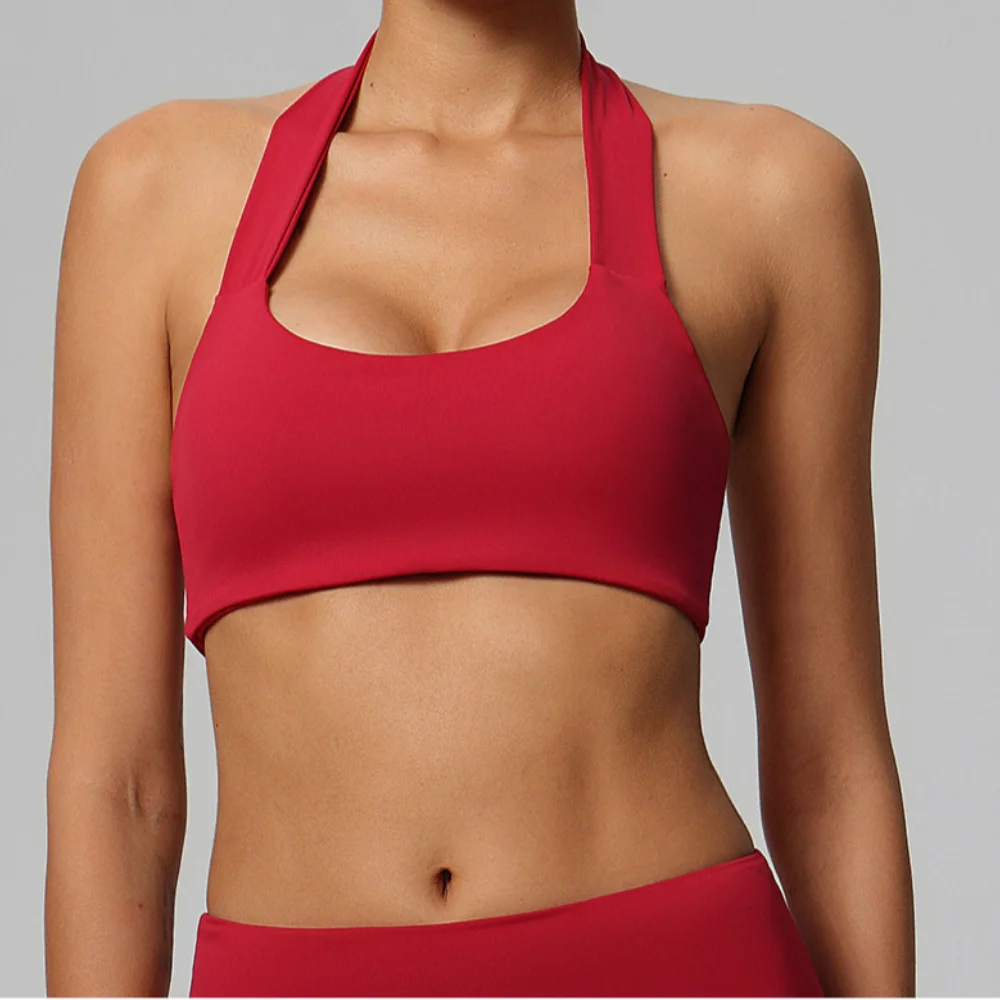 Sports Bra Women Yoga Bra Top Sportswear Halter Top High Support Push-up Open Back Gym Wear Fitness Vest Yoga Workout Underwear