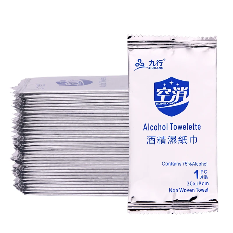 60 Pieces JIUHANG 75% alcohol wipes portable single piece disinfectant wipes Disinfectant wipes sanitary wipes independent pack