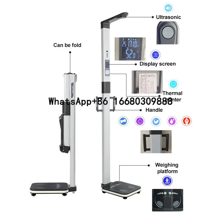 Ultrasonic sensor 200KG printing function precision measuring smart digital body height and weight scale for human