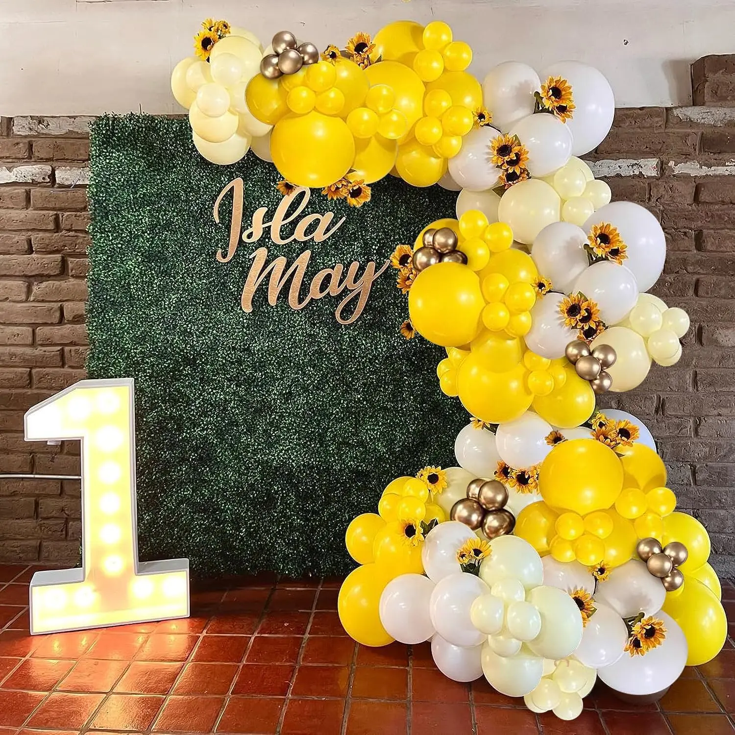 127-teiliges gelbes Latex-Ballon-Set, geeignet für Geburtstagsfeiern, Hochzeiten, Valentinstagspartys