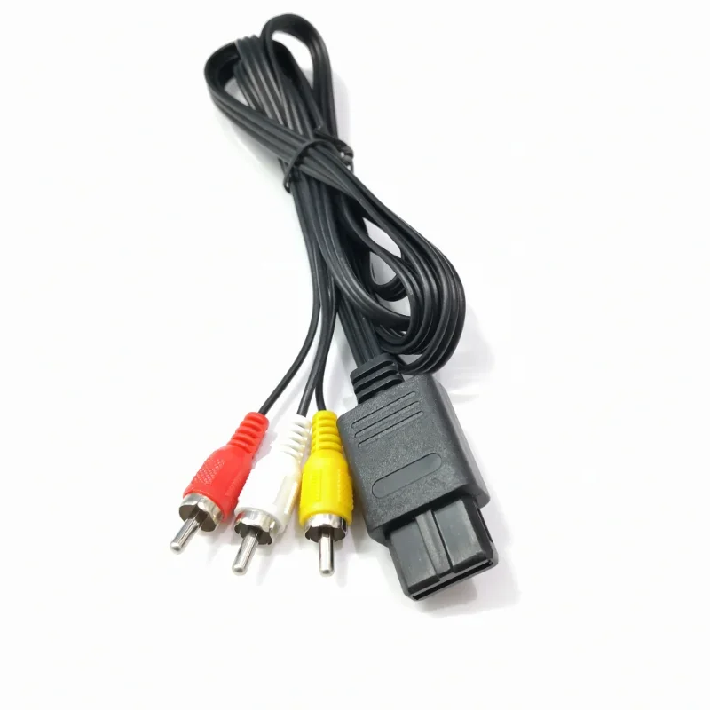 Cable de Audio y vídeo estéreo multiusos para Nintendo N64av Line, Super SNES, 1,8 m, 6 pies, RCA, AV, TV