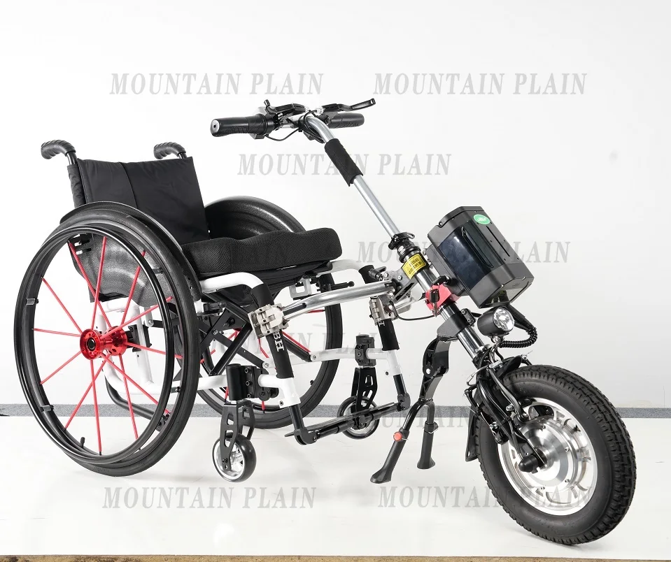 JBH 24 Inch Lightweight Manual Folding Wheelchair Electric Handcycle Wheelchair Attachment Hand