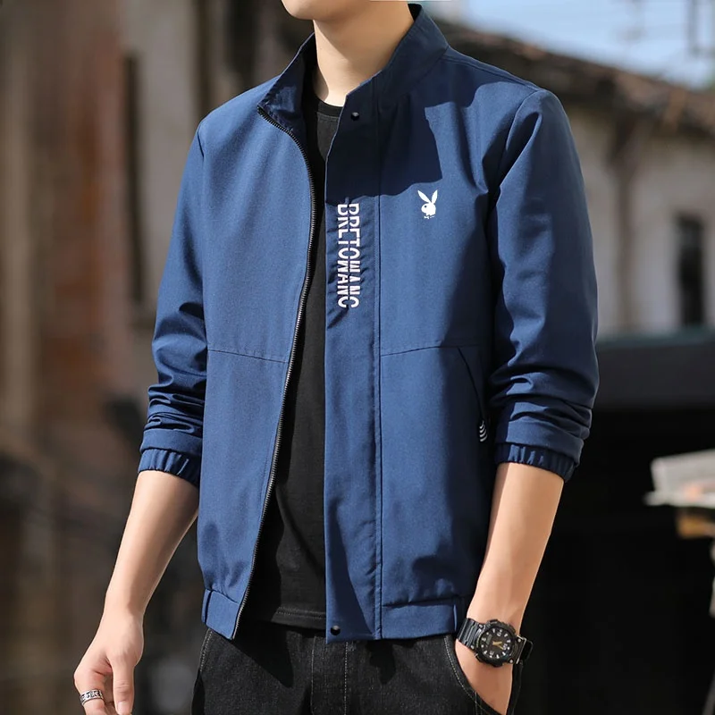 

Slim Fit Jaet Men's Autumn New Sle Thin Stand Collar Workwear Outerwear Trendy Korean Version for Teenagers