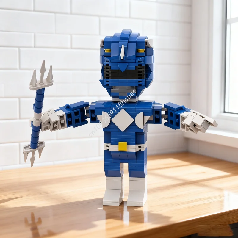 

403pcs MOC Blue Power Ranger Figure Model Building Blocks Construction Christmas Gifts Assemble Creative Idea Kids Toy Birthday