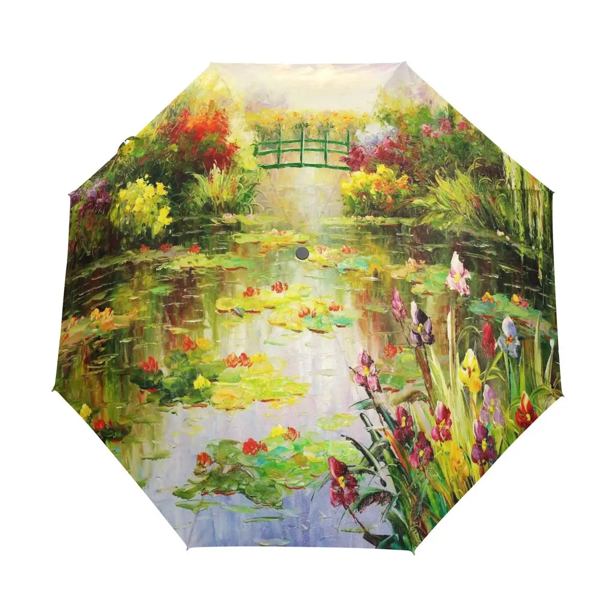 Imagem -06 - Monet Claude Water Lilies Viagem Guarda-chuva Pintura a Óleo Guarda-chuvas Dobráveis Windproof Compacto Leve para Adultos Adolescentes Criança