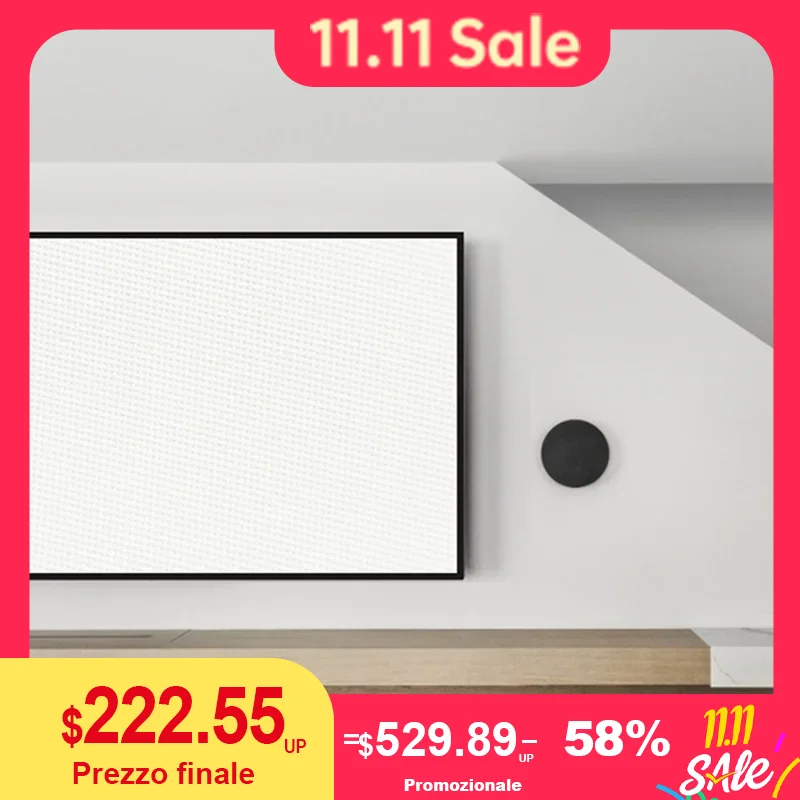 New Weave Perforated Sound Acoustic Transparent Projector Screen Aluminum Alloy 1cm Bezel Fixed Frame 72 - 180 Inch