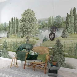 Custom 3D mural Wall Painting Naturel landscape wallpaper for living room decor wall art Green forest wall paper wall stickers