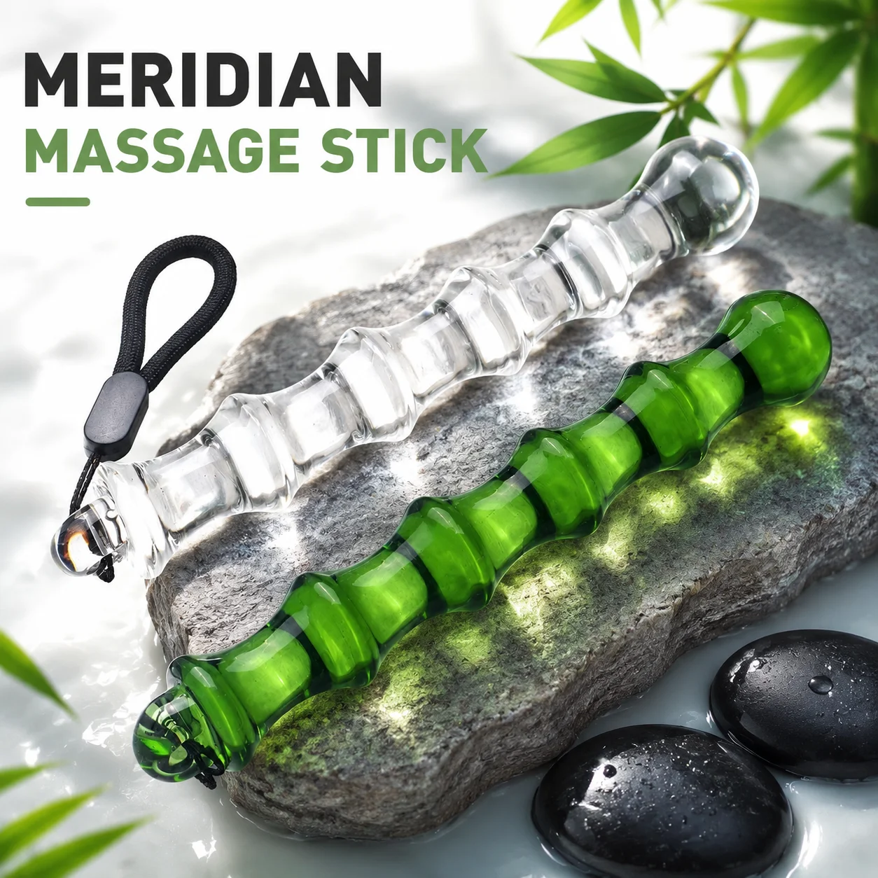 Smooth Resin Jade Massage Stick Bamboo Joint Acupoint Trigger Point Massager For Neck Shoulder Muscle Relax