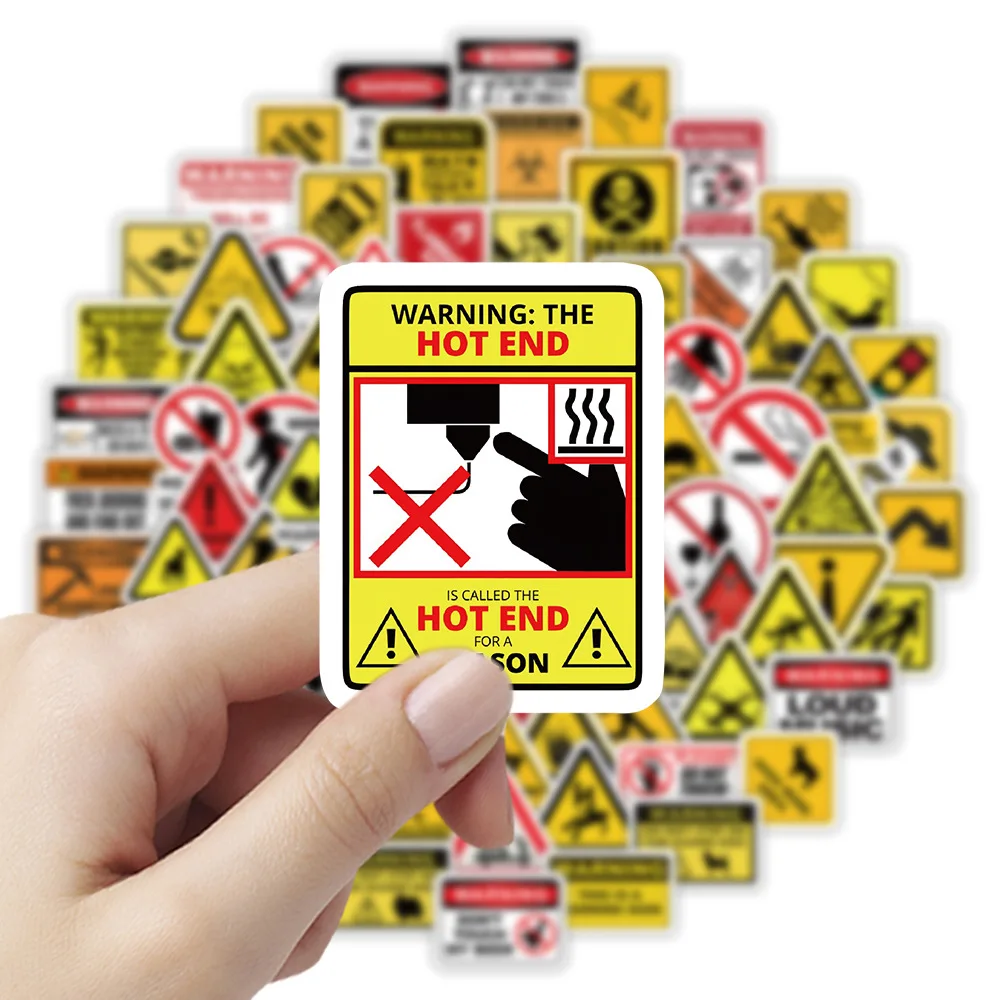 100PCS Hot Selling Warning Signs Children Graffiti Stickers DIY Toys for Phone Bottle Travel Bag Aesthetic Decals Creative Gifts